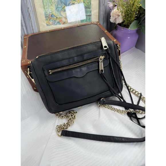 Rebecca Ingram Handbags - Rebecca Minkoff Avery Women's Black Leather Crossbody Bag